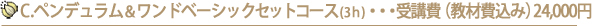 C.ペンデュラム&ワンドベーシックセットコース(3h)・・・受講費(教材費込み)24,000円